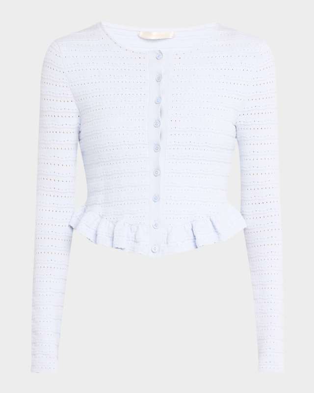Rogan Ruffle-Hem Cardigan